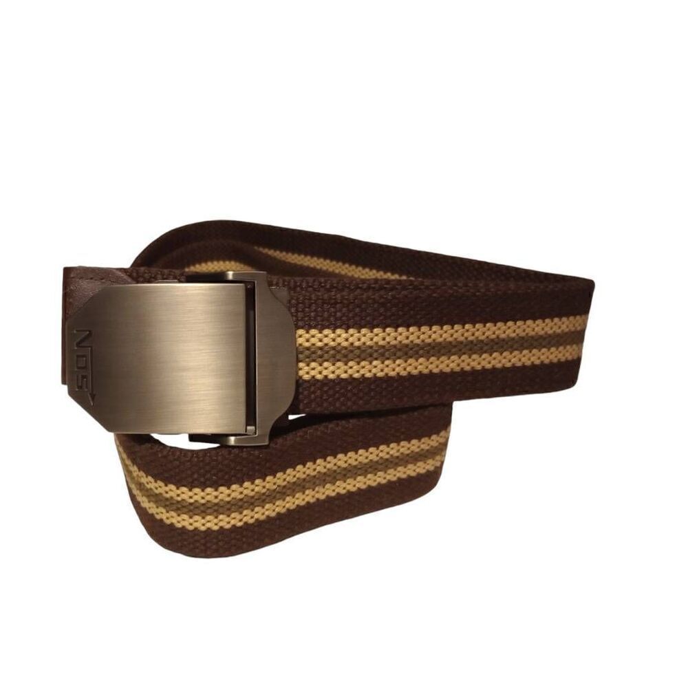NOS brown heavy canvas ,slide buckle belt , cut to size